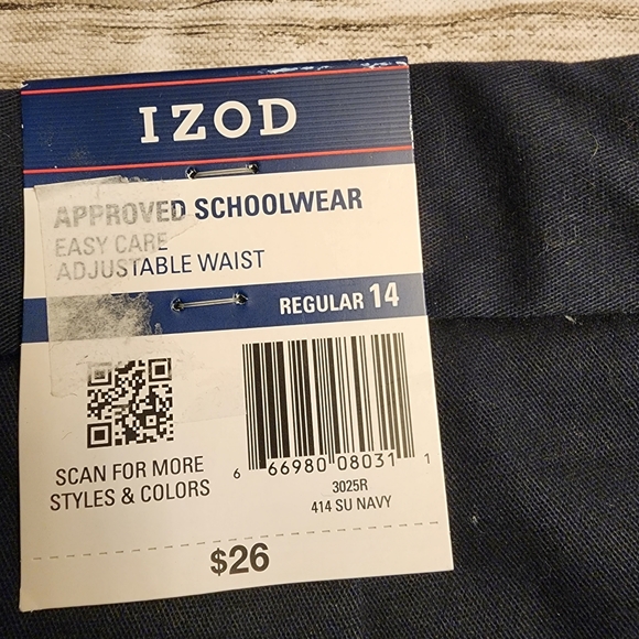Boys uniform shorts navy izod size 14. NWT - Picture 6 of 6